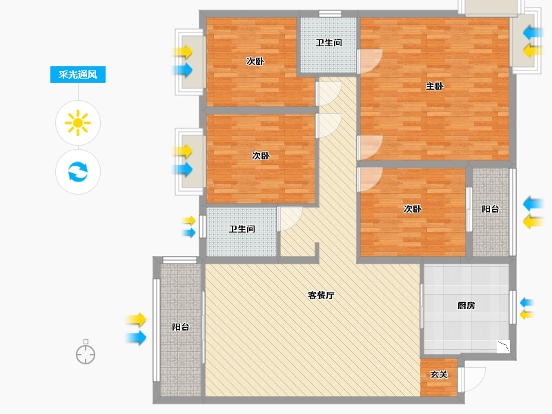 海南省-海口市-工商学院-130.56-户型库-采光通风