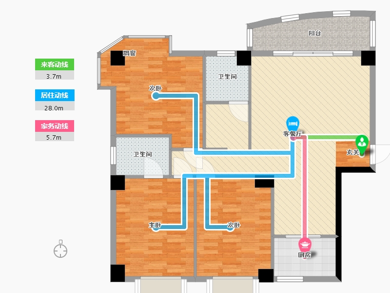 福建省-厦门市-嘉盛豪园-106.42-户型库-动静线