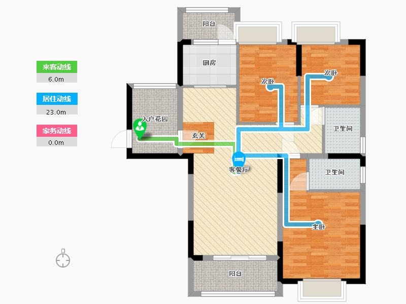 浙江省-金华市-东磁新城国际-95.54-户型库-动静线