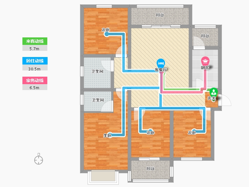 河南省-郑州市-金尊文苑-103.00-户型库-动静线