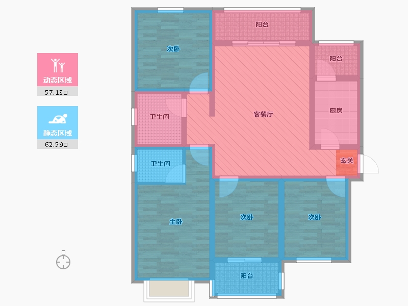 河南省-郑州市-金尊文苑-103.00-户型库-动静分区