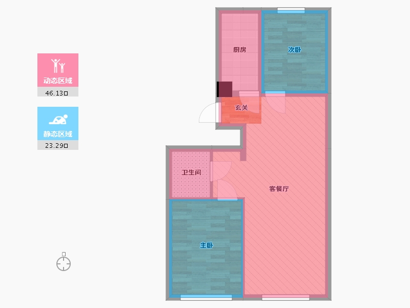 辽宁省-沈阳市-碧桂园・银河城-61.64-户型库-动静分区