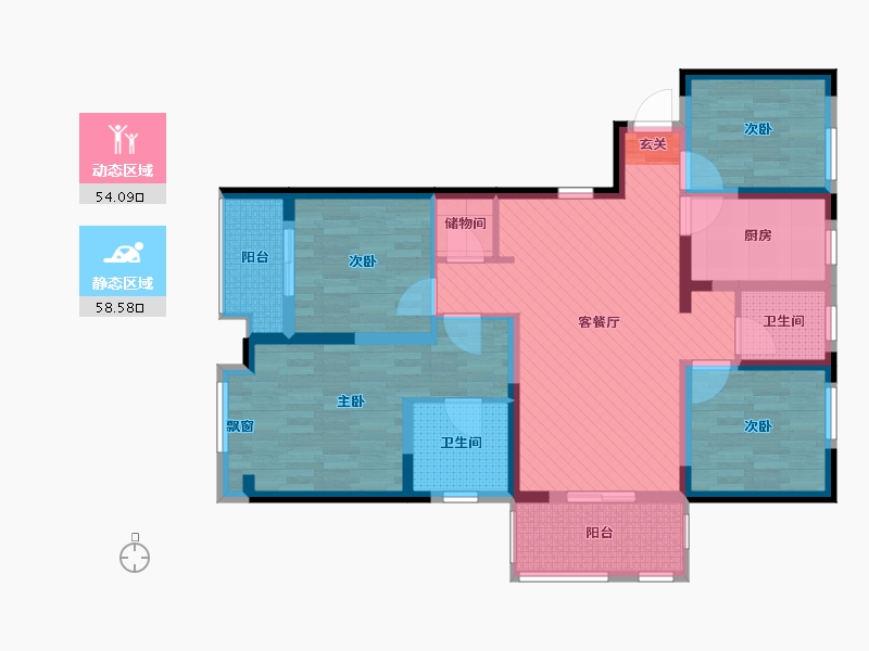 安徽省-蚌埠市-和顺沁园春-97.49-户型库-动静分区