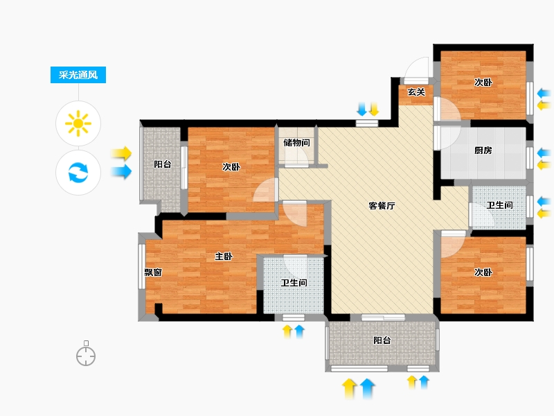 安徽省-蚌埠市-和顺沁园春-97.49-户型库-采光通风