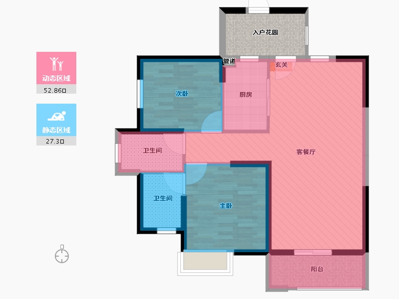 福建省-厦门市-绿苑新城三期-76.79-户型库-动静分区