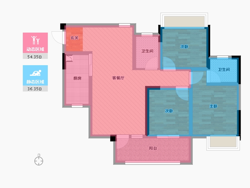 四川省-自贡市-左岸上城-77.66-户型库-动静分区