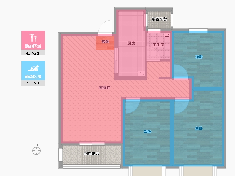 河北省-石家庄市-福美公馆-74.46-户型库-动静分区