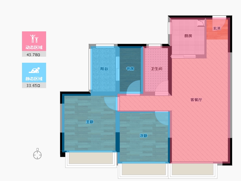 四川省-成都市-上林郡-66.79-户型库-动静分区