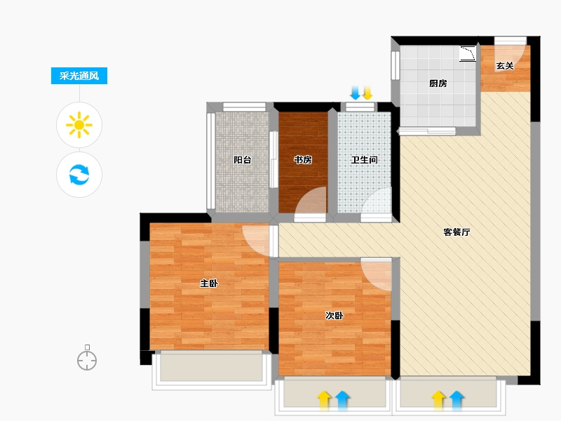 四川省-成都市-上林郡-66.79-户型库-采光通风