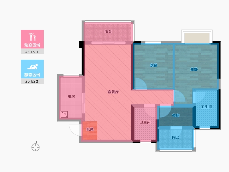 四川省-成都市-世茂城3期-70.74-户型库-动静分区