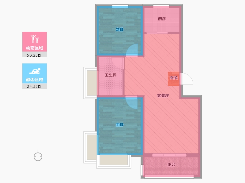 山东省-日照市-兴业梦想成真花园-66.40-户型库-动静分区