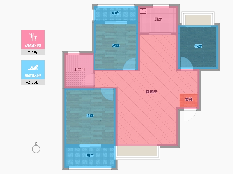 陕西省-西安市-万景荔知湾-78.38-户型库-动静分区