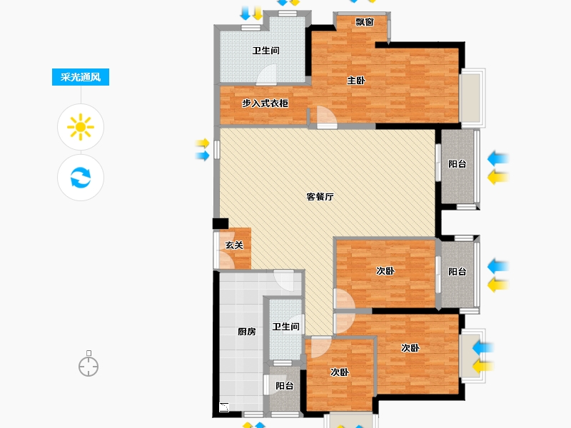 四川省-成都市-南城都汇三期-147.63-户型库-采光通风