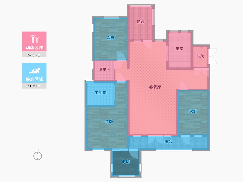 四川省-成都市-边城香格里-128.79-户型库-动静分区