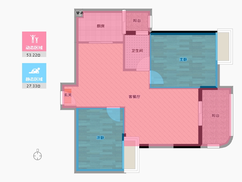 福建省-泉州市-滨海小区-71.69-户型库-动静分区