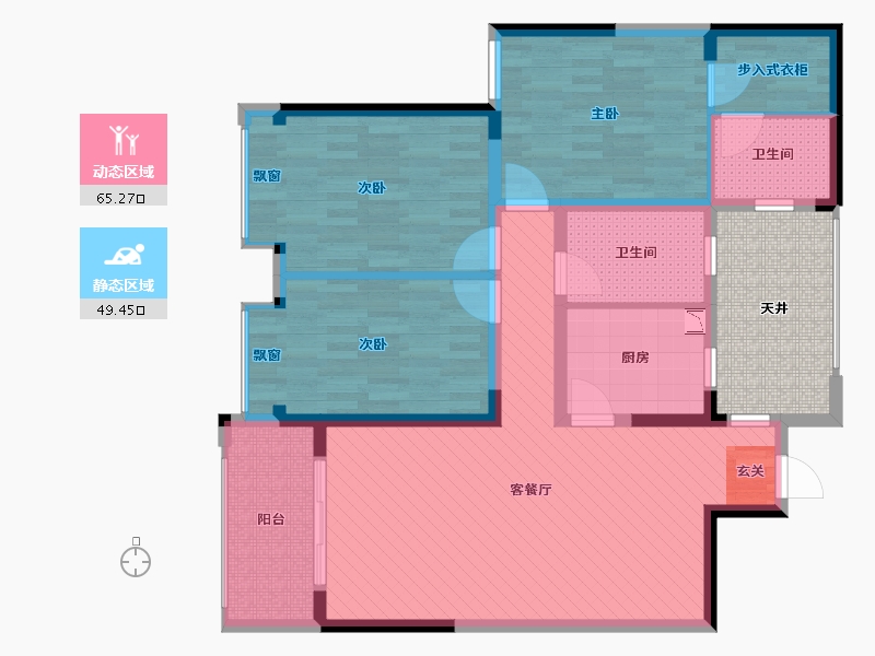 安徽省-合肥市-星光国际广场-110.58-户型库-动静分区