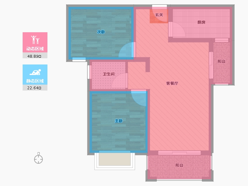 河南省-郑州市-新街坊-61.40-户型库-动静分区