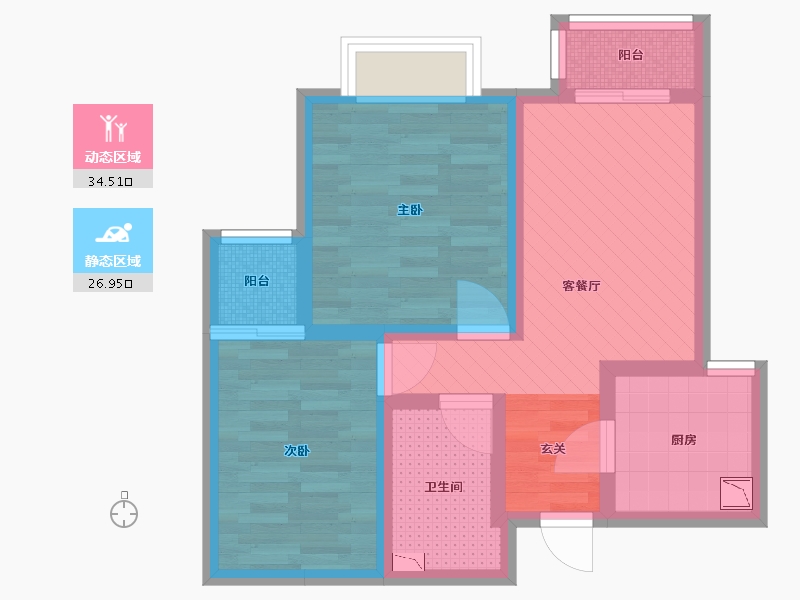 北京-北京市-东风苑小区-51.64-户型库-动静分区