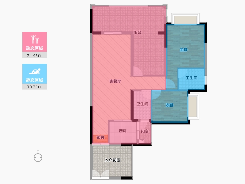 广西壮族自治区-梧州市-丽港华府3单元11栋-102.96-户型库-动静分区