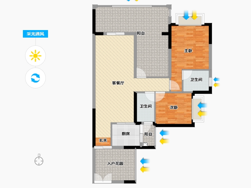 广西壮族自治区-梧州市-丽港华府3单元11栋-102.96-户型库-采光通风