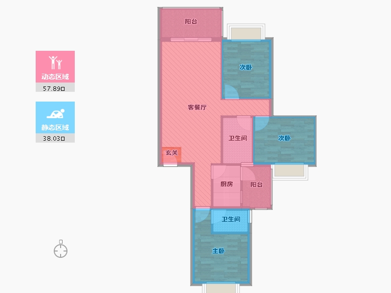 江西省-赣州市-利丰山庄-85.47-户型库-动静分区