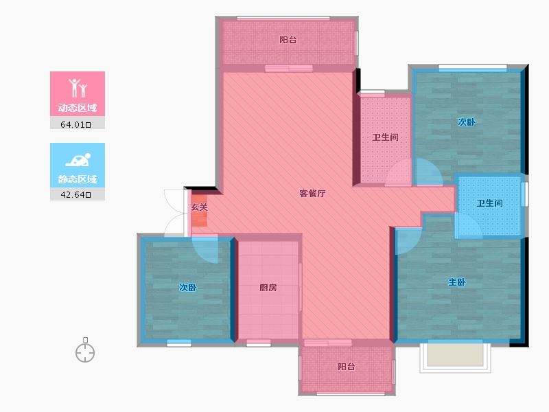 湖南省-邵阳市-文星佳苑-94.46-户型库-动静分区