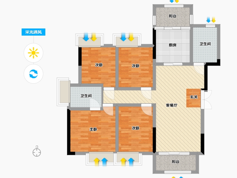 四川省-德阳市-中恒国际社区-96.19-户型库-采光通风