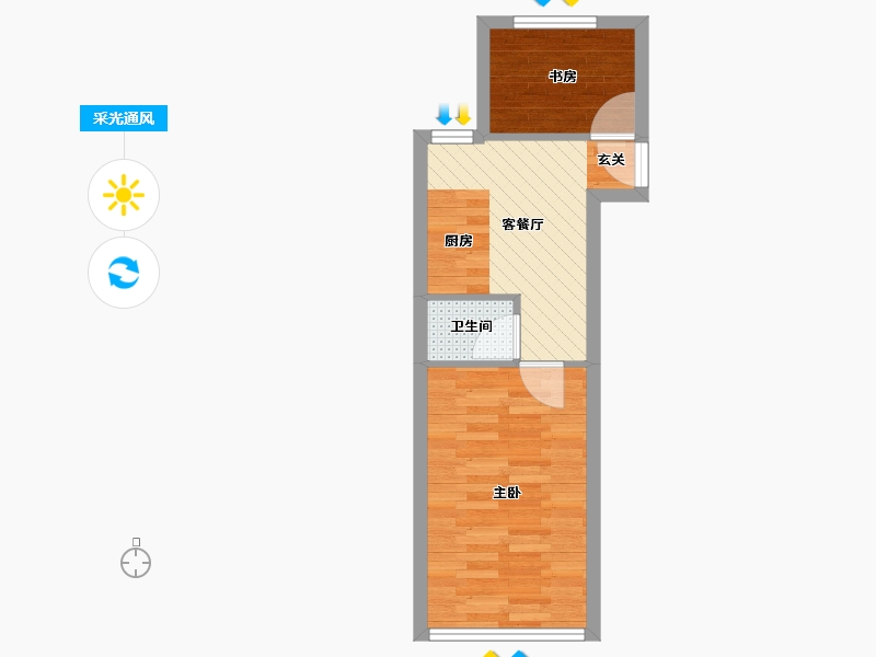 浙江省-杭州市-蚕花园永兴坊-34.80-户型库-采光通风