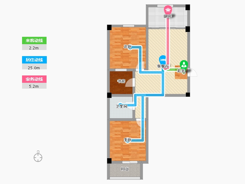 河北省-张家口市-金华怡园-82.56-户型库-动静线