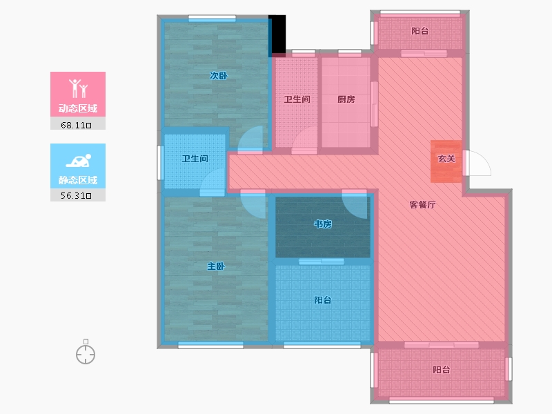 江西省-宜春市-银湖佳苑-108.00-户型库-动静分区