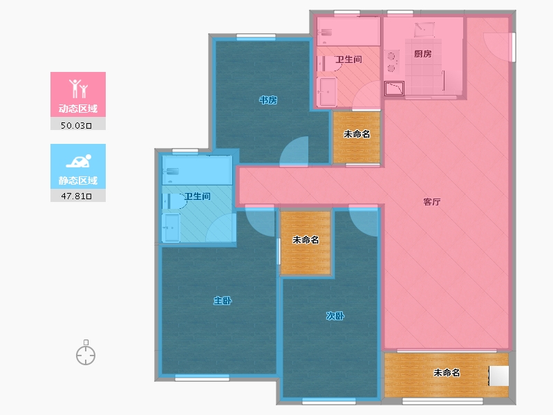 山东省-青岛市-中海寰宇天下-98.26-户型库-动静分区