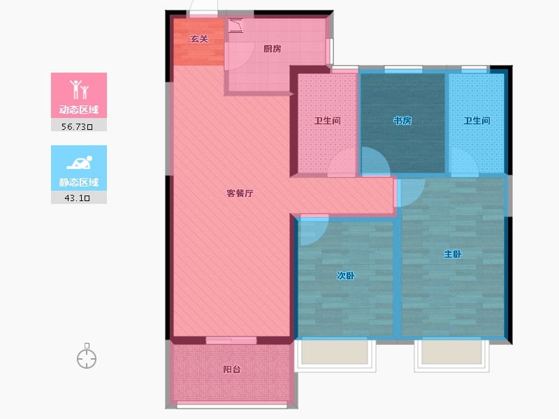 陕西省-西安市-保利林语溪-88.00-户型库-动静分区