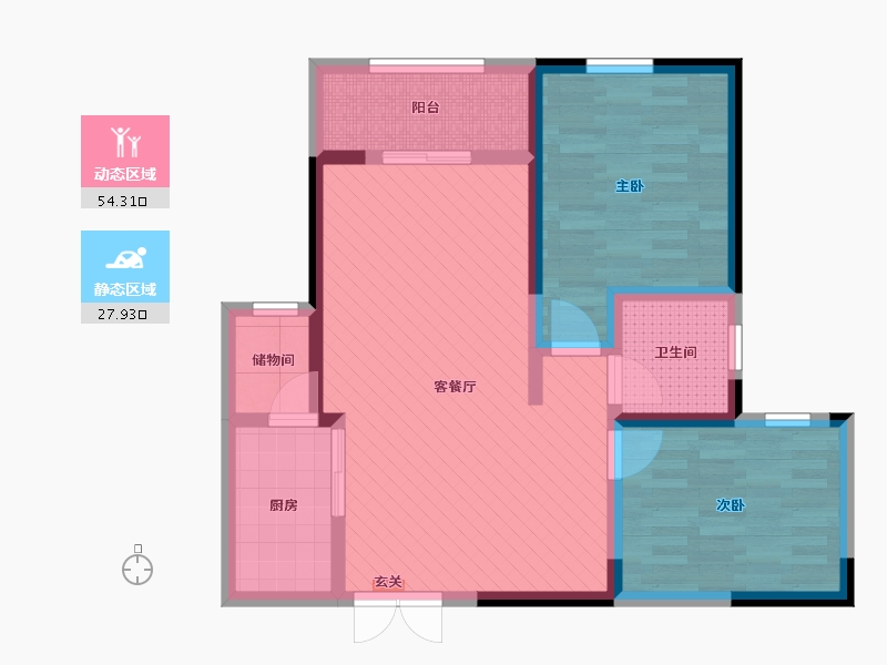 河南省-郑州市-巩义建业壹号城邦-71.20-户型库-动静分区