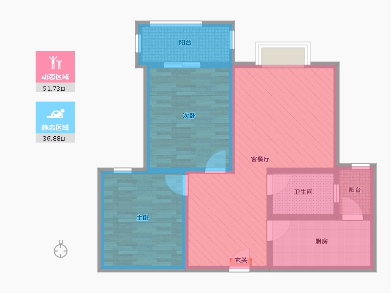 河北省-石家庄市-福邸悦庭-76.80-户型库-动静分区