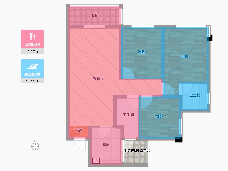 四川省-成都市-保利公园里-77.77-户型库-动静分区