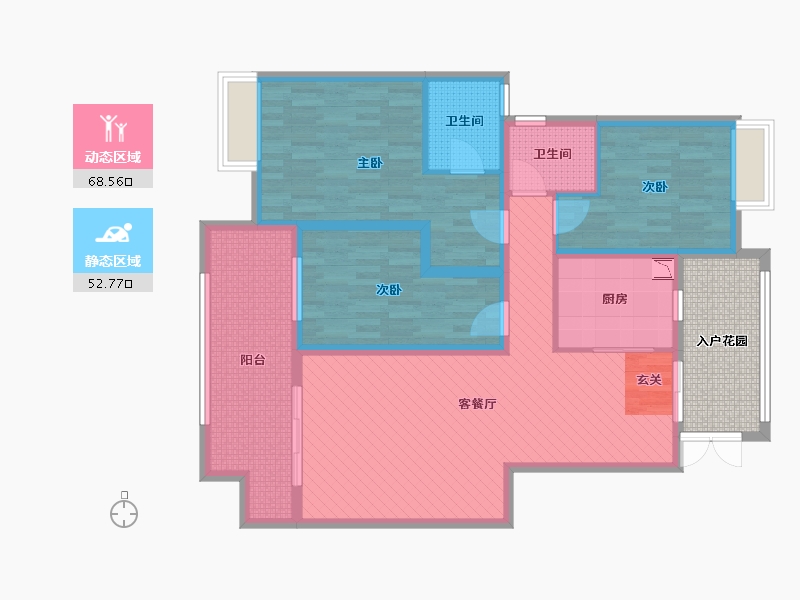 贵州省-遵义市-保利未来城四街区-115.51-户型库-动静分区