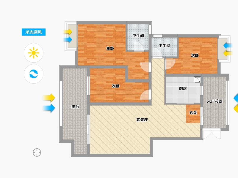 贵州省-遵义市-保利未来城四街区-115.51-户型库-采光通风