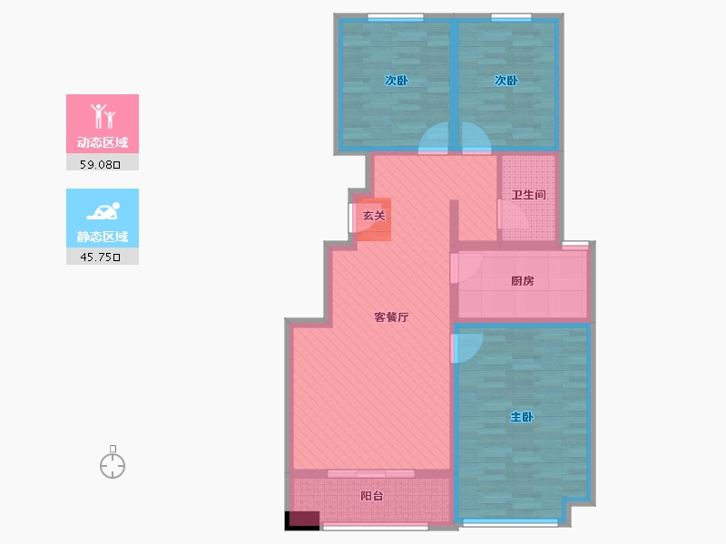 山东省-聊城市-华建1街区-91.96-户型库-动静分区