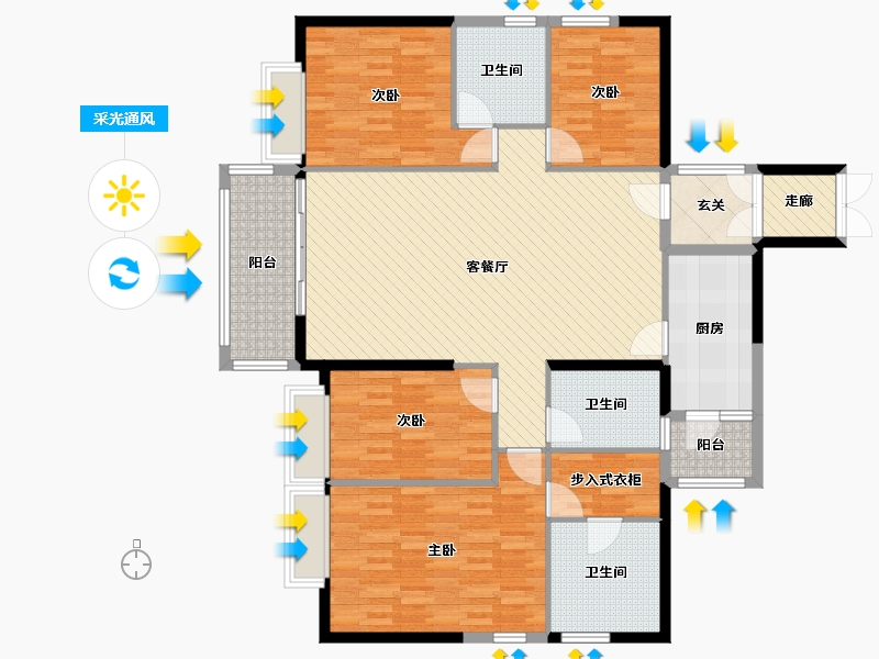 广东省-深圳市-华润城润府(二期)-141.50-户型库-采光通风