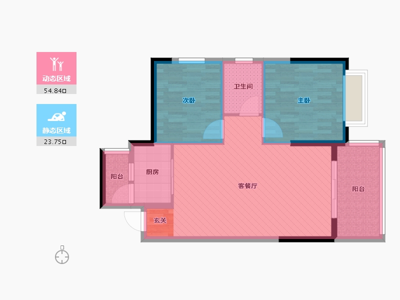 广西壮族自治区-钦州市-嘉华阆苑-69.72-户型库-动静分区