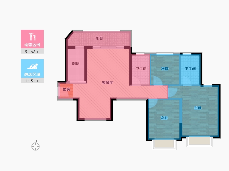 河南省-安阳市-恒大绿洲-87.16-户型库-动静分区