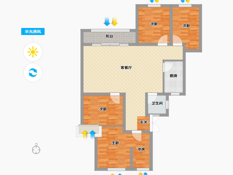 贵州省-毕节市-天都龙城-93.14-户型库-采光通风