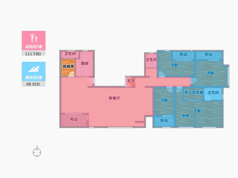 江苏省-常州市-雨润城-190.25-户型库-动静分区