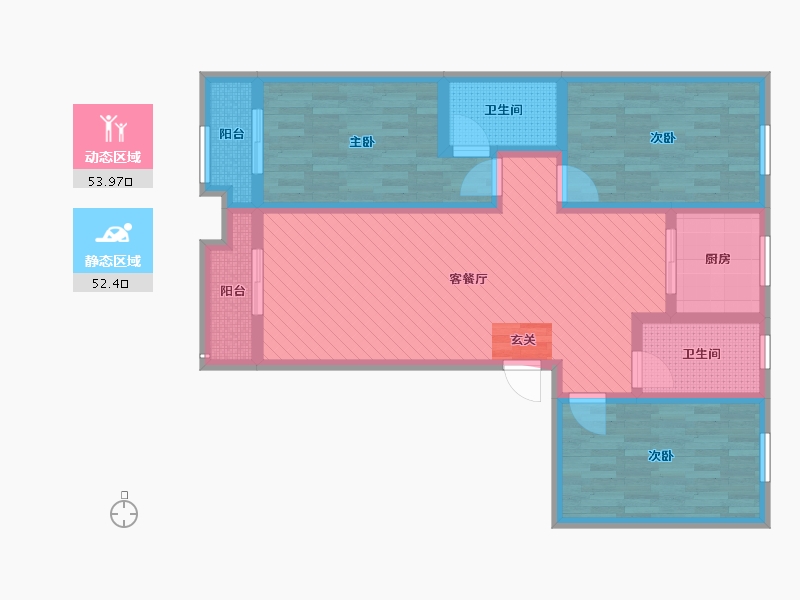 山东省-潍坊市-锦绣梨园-91.68-户型库-动静分区