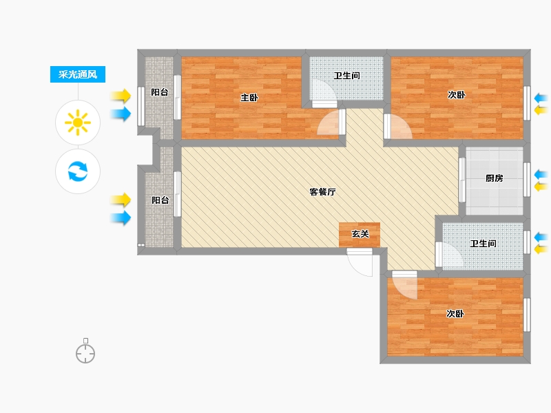 山东省-潍坊市-锦绣梨园-91.68-户型库-采光通风