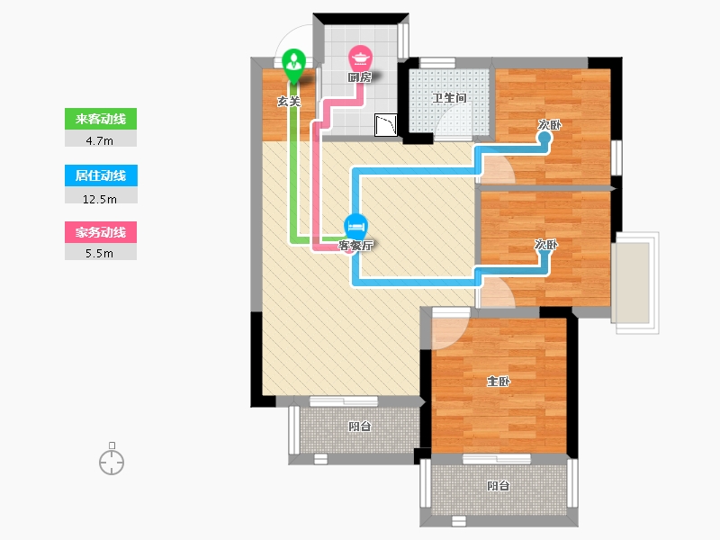 湖南省-长沙市-创元时代-64.62-户型库-动静线