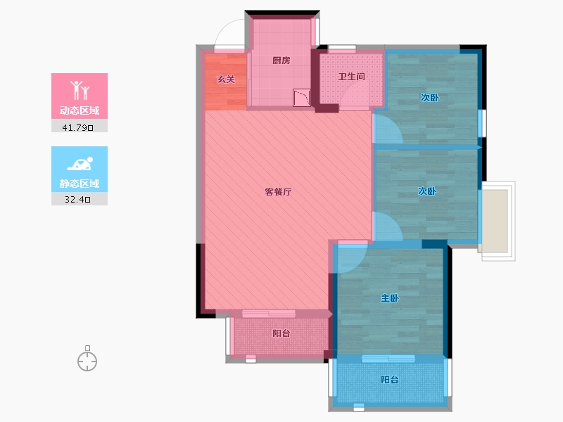 湖南省-长沙市-创元时代-64.62-户型库-动静分区