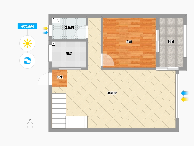 浙江省-温州市-外滩嘉园-62.66-户型库-采光通风