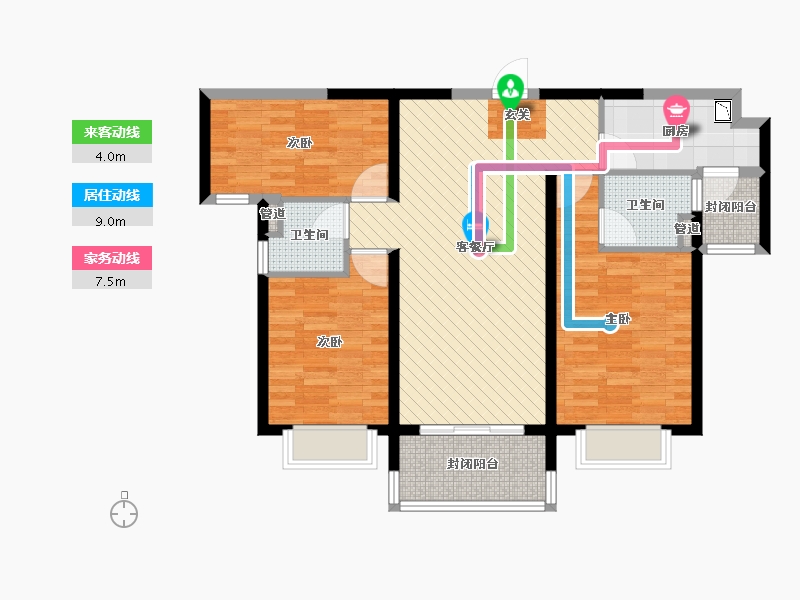 山西省-晋中市-碧桂园（建设中）-88.40-户型库-动静线