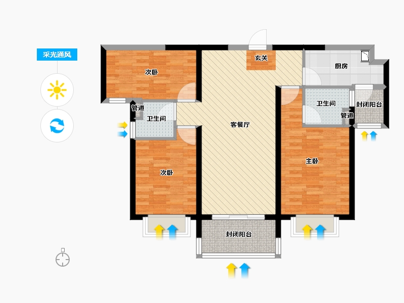 山西省-晋中市-碧桂园（建设中）-88.40-户型库-采光通风